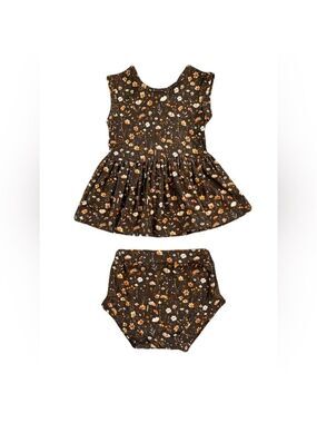 🇨🇦 Little Eyes Auburn Bloom Bamboo Peplum Set‎ - Peplum Top & Bummies